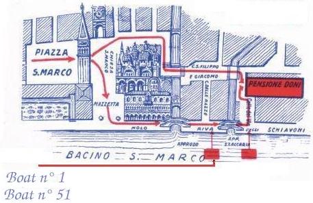 map to Albergo Doni in Castello