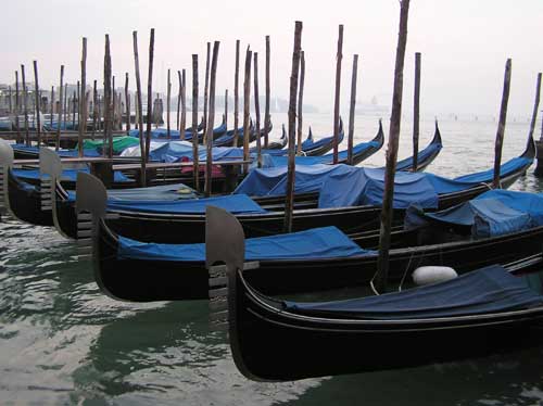 gondolas are still tied up